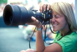 Portrait of Cindy Burnham with her camera